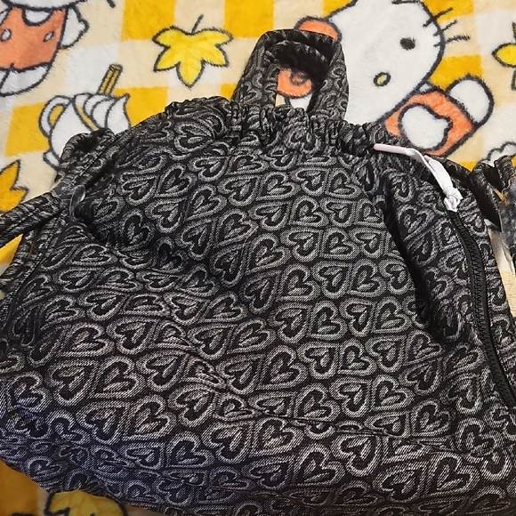 Wildfox Heart Patterned Black and Gray Backpack - Picture 4 of 7